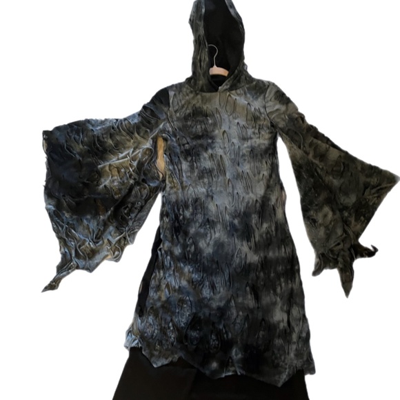Halloween dress up tattered grim reaper zombie hooded costume - Picture 3 of 6